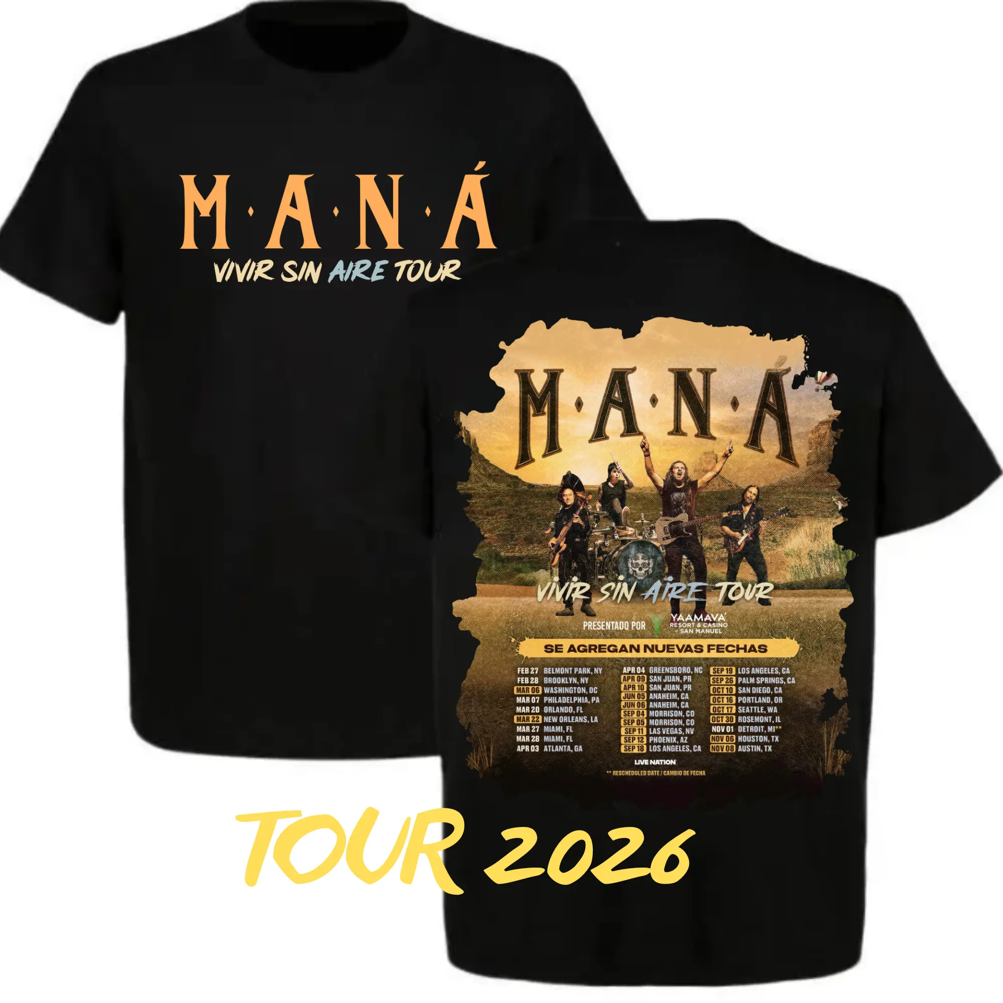 Mana Tour 2026 T-Shirt, Unisex Cotton And Soft T-Shirt, Gifl For Fans, Full Size, Full Color