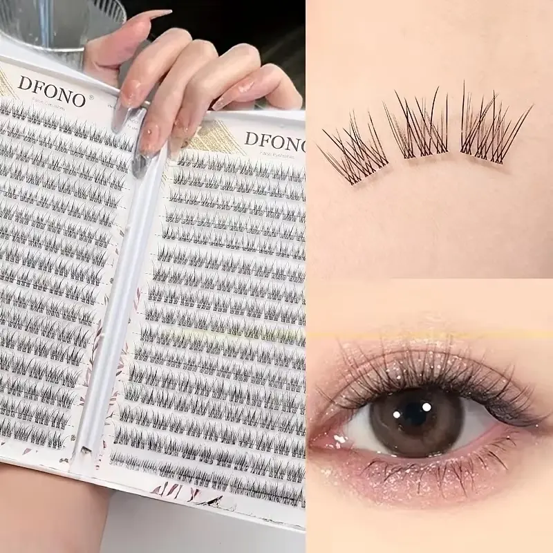 384 Clusters of Fishtail Design Single Cluster Eyelashes, Soft and Light Reusable Eyelashes for Daily Makeup, Perfect for Natural Look