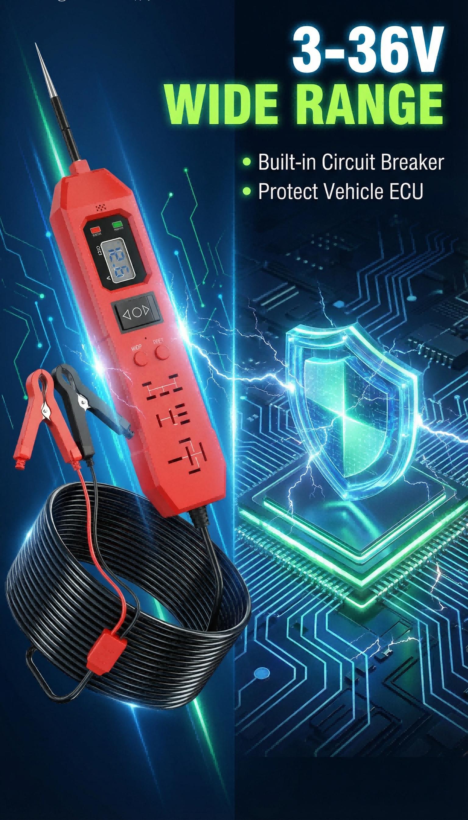 3 in 1 Power Circuit Probe Tester,3.5-36V DC Circuit Tester Automotive,Test Light,relay tester , Fuse & Voltage Tester,Automotive Short Circuit Breake Finder Electrical Tools