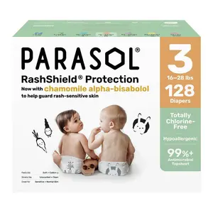 Parasol Chlorine-Free Diapers with RashShield Protection Size 3 - 128ct