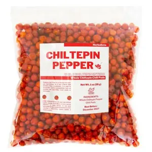 Amazing Chiles & Spices Dried Chiltepin Peppers - 1oz Airtight Resealable Bag, Pepper-Based Dried Herbs, Very Hot Smoky Flavor, Adds Depth to Seafood, Sauces, Stews
