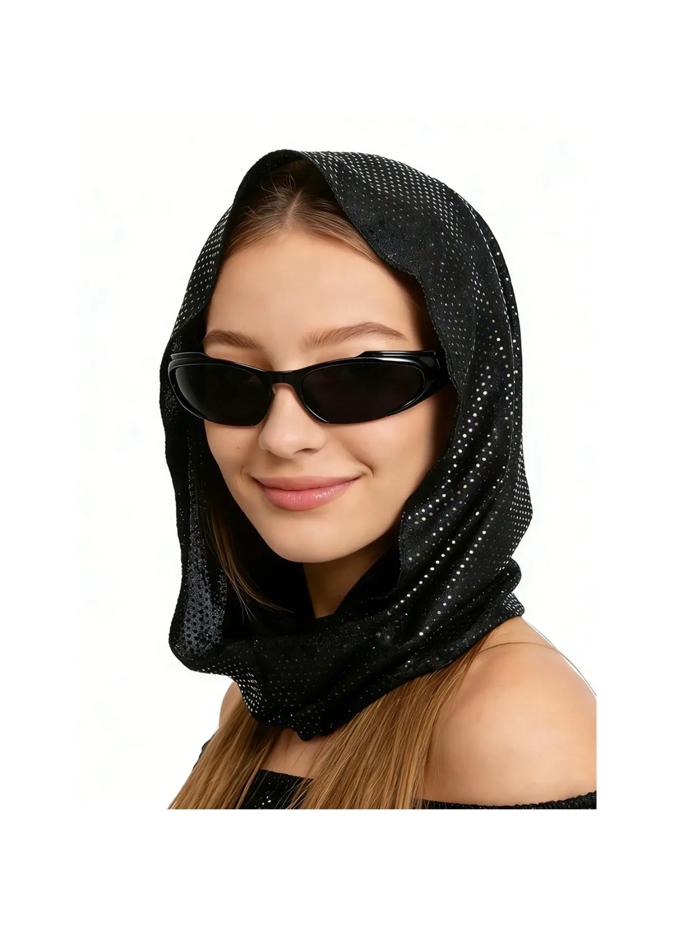 European and American new sequin hooded scarf hat, women's fashionable pullover hat, versatile street party unisex hat