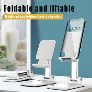 Cell Phone Stand, Angle Height Adjustable Cell Phone Station with Silicon Pad for Desk Fully Forldable Mobile Phone Holder for All Mobile Phones