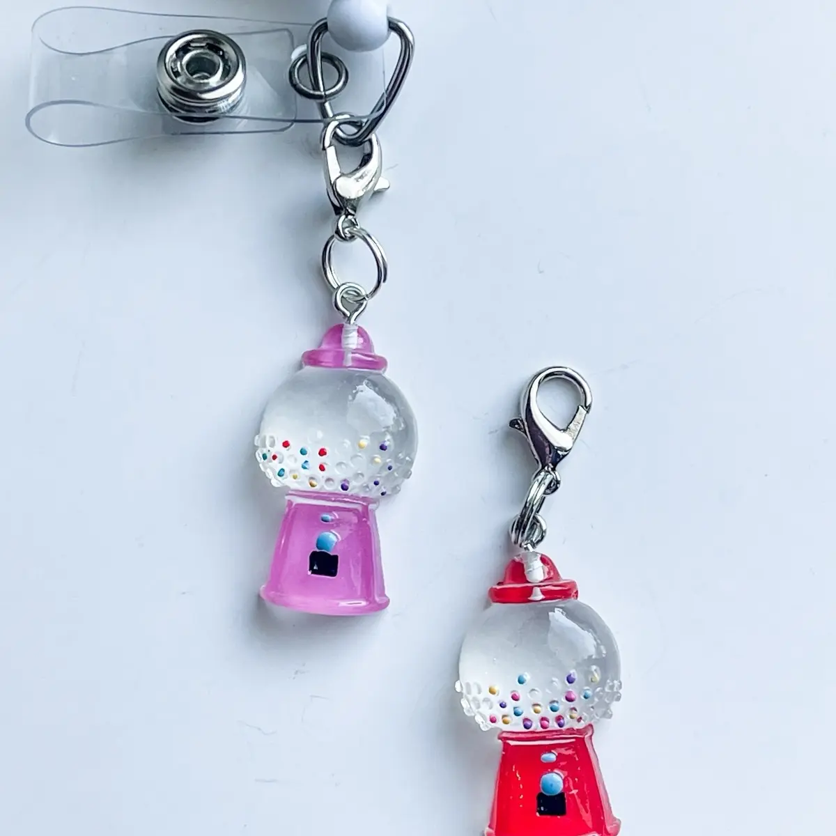 Acrylic Gumball Badge Reel Charm Lanyard Charm Nurse Teacher Badge Charm Nurse ID Holder Charm Purse Charm Backpack Keys Cute Charms