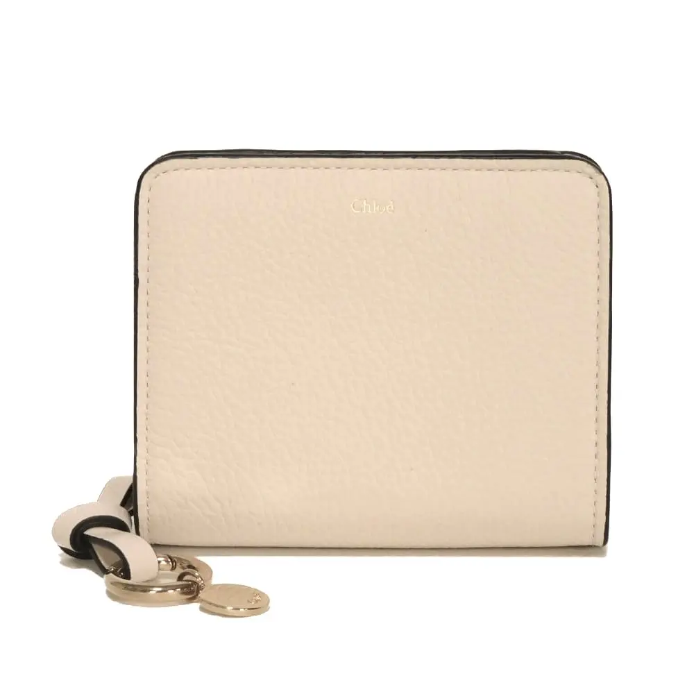 Pre-owned Chloé Calfskin Small Leather Goods Chloe Alphabet Grained Bifold Wallet