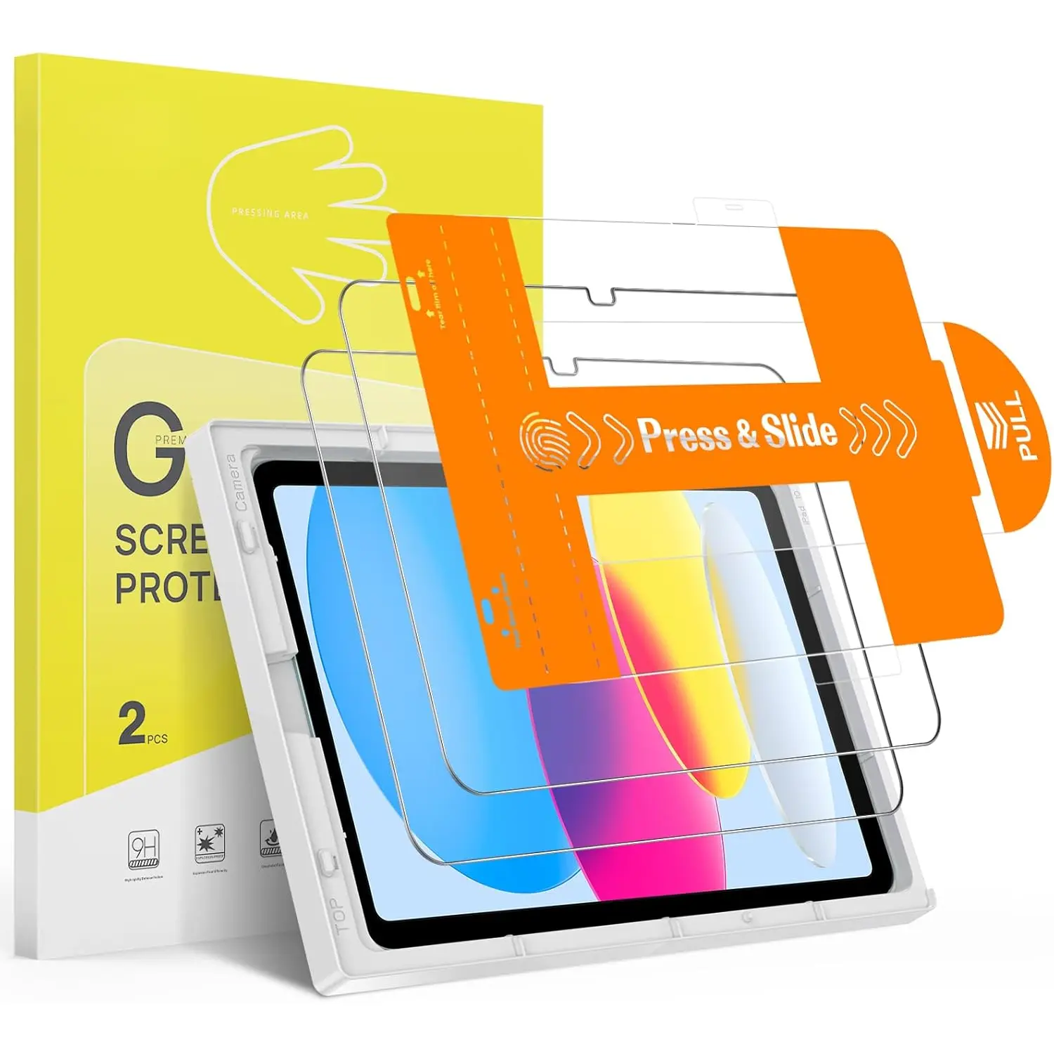 Tempered Glass Touchscreen Tablet Screen Protector (2 Pack) - 0.33mm Ultra-Thin Synthetic, Edge-Cutout, Auto Alignment Tray, Bubble-Free, Case-Friendly, Easy Installation for iPad 11th Gen 11in/A16, 10th Gen 10.9in (2025/2022) Writing Accessory