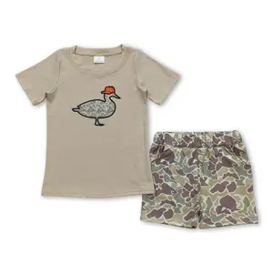 Camouflage embroidered duck Print Boys sets