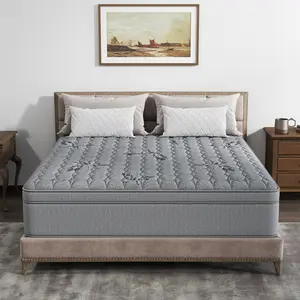 MULINATURE 2026 New Hybrid Mattress 12" 14" – Gel Memory Foam & Pocket Springs, Medium Firm Ergonomic Mattress Comfort, Body Support, Pressure Relief,with Lumbar Support Motion Isolation, home room hotel,Gray Bed in a Box