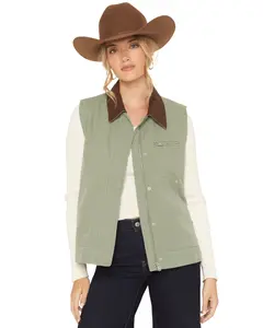Ashley Women's Solid Quilted Canvas Barn Jacket - Bb55973-Grn
