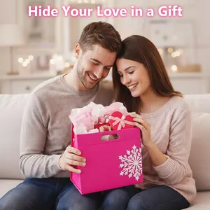 Gift Bags, Valentine's Day Gift Box, Mother's Day Gift Box, Holiday Bags, Tote Gift Bags, Portable、Foldable and Reusable, For Presents, Birthday Box, Gift Packging, Party, Family or Business——Free Scarf