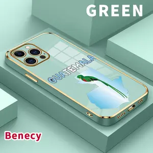 Electroplated Phone Case for iPhone 17 15 Pro Max 16 14 Air Plus 13 12 11 Guatemala's Resplendent Quetzal Soft TPU Silicone Dirt-proof Easy to Clean Soft Cover Gift