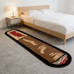 Creative Cigar Long Rug, Fashionable Bedroom Bedside Decor Mat, Trendy Living Room Hallway Area Rug, Soft Comfortable Washable Carpet