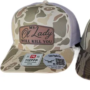 Ol’ Lady SNAPBACK Camo Trucker Hat with "My Ol' Lady Will Kill You" Patch 112PFP OSFM
