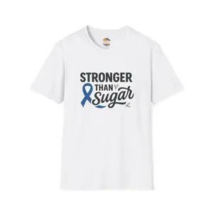 "Stronger Than Sugar" Diabetes Awareness T-Shirt – Blue Ribbon Empowerment Tee