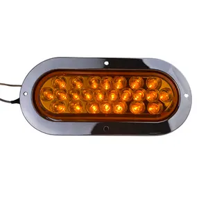 Oval Pearl Amber LED Light W/ Chrome Bezel