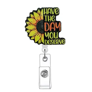 Retractable Badge Reel, 1 Count Acrylic ID Holder with Clip, Badge Buddy Nursing for Nurses, Doctors, Students & Office Staff, Identification Badges & Supplies