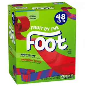 Fruit By The Foot Tie-Dye Variety Pack Snacks 48 Rolls Berry & Strawberry Flavors Gluten Free Vitamin C Rich Snack Rolls for Parties or Everyday Treats