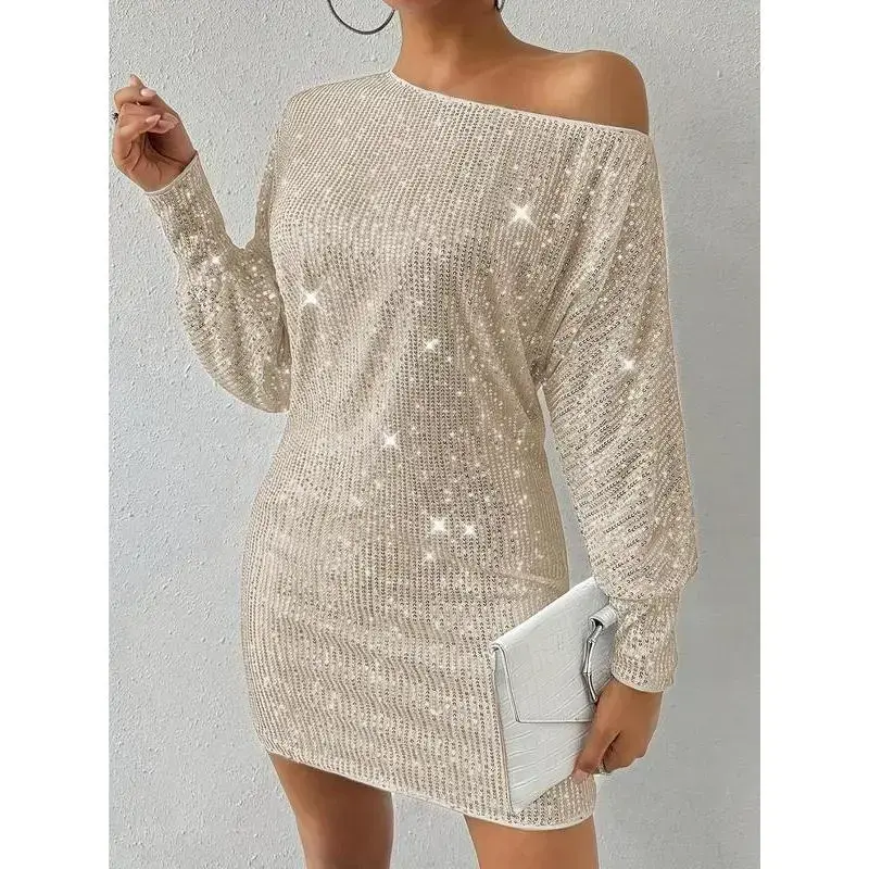 gold shell dress sequin high neck - TikTok Shop