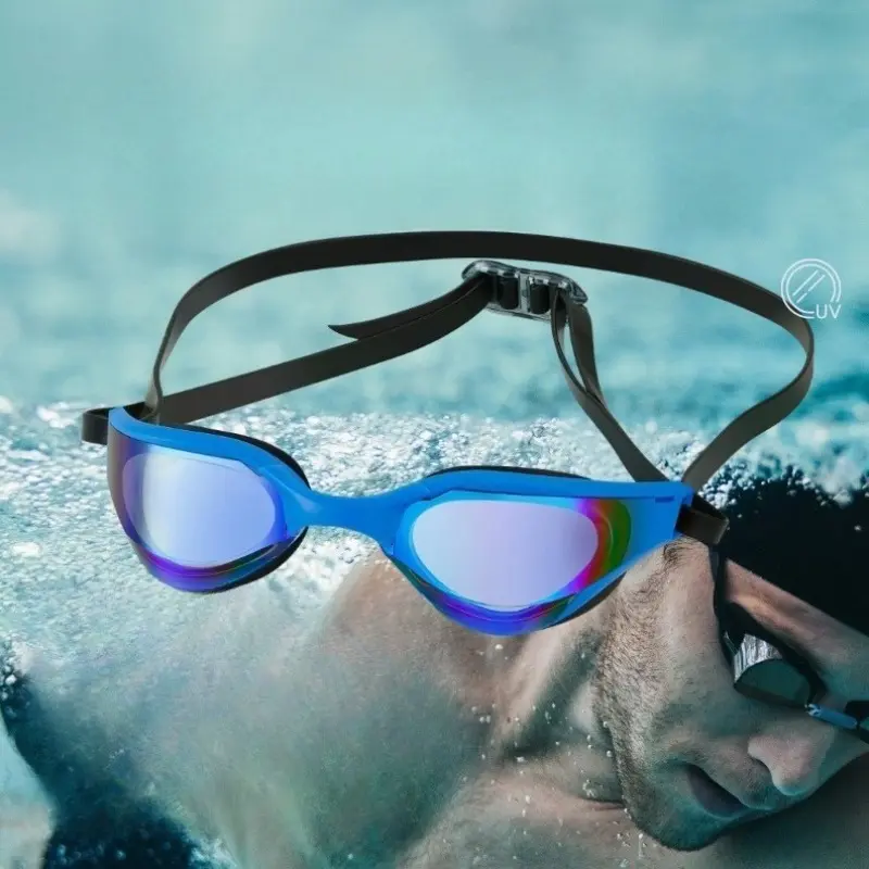 Swim Goggles, Electroplating Colorful High Definition Waterproof and Anti-fog Competitive Swimming Goggles, Competition Training Adult Small Frame Professional Racing Swimming Goggles