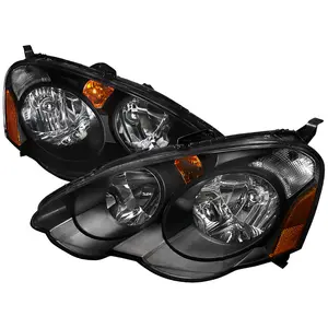 2002-2004 Acura RSX Factory Style Headlights w/ Amber Reflectors (Matte Black Housing/Clear Lens)