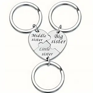 3PCS Sister Keychain Sister Gifts from Sister Birthday Gifts from Sisters in Law Wedding Big Sister Gift for Girls Little Sister Matching Keychain Sibling Mothers Day Presents