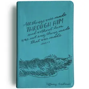 Personalized ESV Student Study Bible - Turquoise - All Things Were Made Through Him - Hand Lettered and Engraved