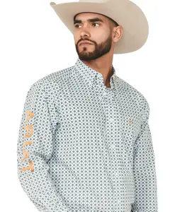 Ariat Men's Team Franklin Geo Print Long Sleeve Button-Down Western Shirt - 10058962