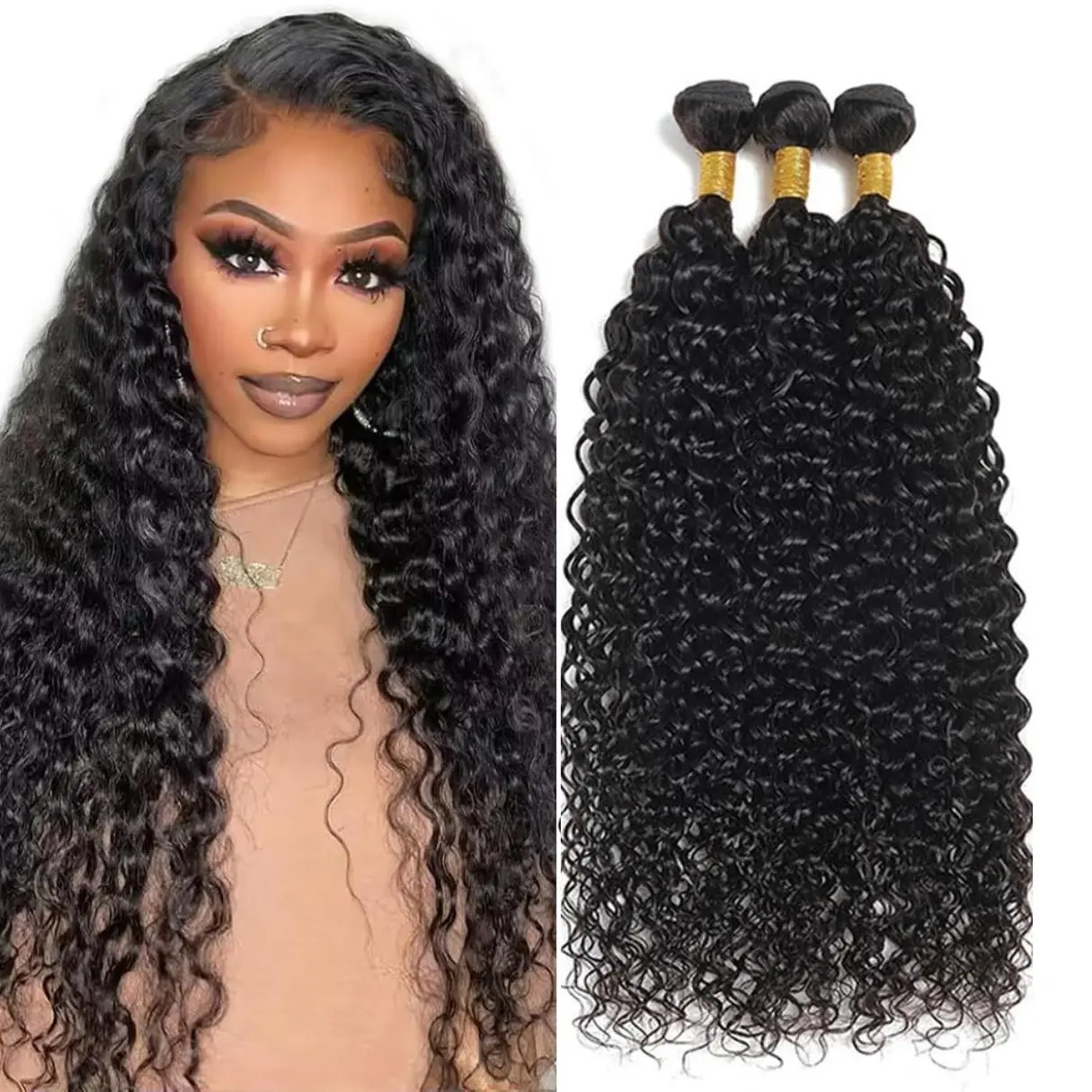 15A Brazilian Virgin Hair Deep Wave Bundles 100% Human Hair Unprocessed Brazilian Human Hair Deep Curly Bundles Hair Extensions