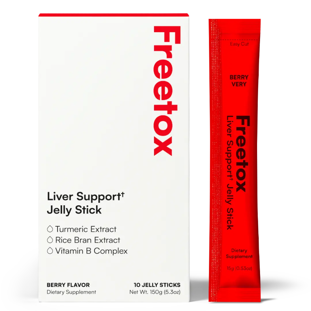 Freetox Liver Support Jelly Stick, Turmeric Extract and Vitamin B Complex for Immune Boost and Skin Hydration - Vegan Gluten-Free Cruelty-Free Fat-Free