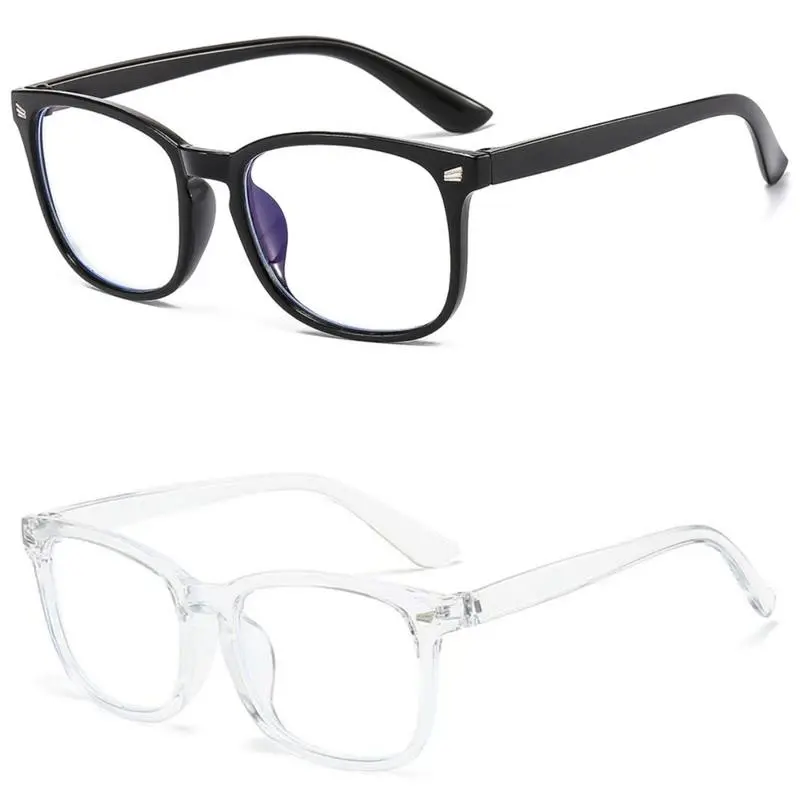 2025 Full-Rim Square Frame Anti-Glare HD Lens Computer Gaming Blue Light Glasses - Lightweight Eyeglasses for Men, Ideal for Work/TV Use