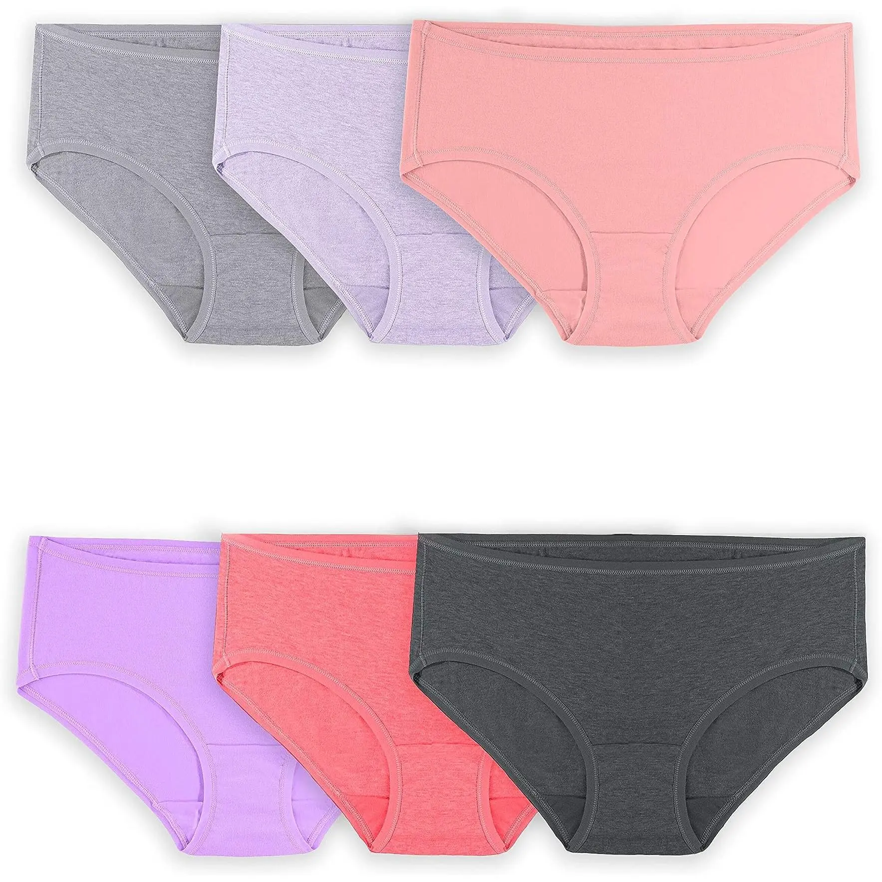 FRUIT OF THE LOOM Women's 360-Stretch Comfort Cotton Hipster Panties, Assorted 6-Pack