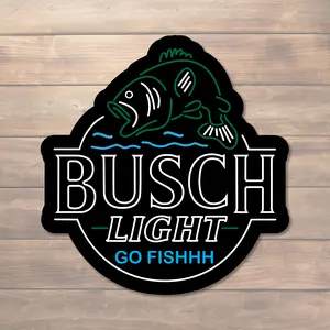 3" Busch Go Fishhh Sticker - Hunting Decal - Quality Fishing Stickers - Hardhat Sticker - Busch Car Sticker - Tackle box Sticker
