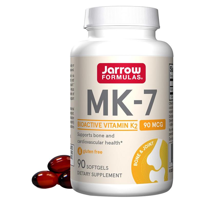 Jarrow Formulas MK-7 90 mcg - Bioactive Form of Vitamin K2 - 90 Servings (Softgels) - For Bone & Cardiovascular Health - Vitamin K2 MK-7 Dietary Supplement - K2 Vitamin Supplement MK-7 - Gluten Free