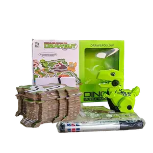 Magic Line Following Dinosaur Toy, Interactive Drawing Track Dinosaur Car with Music, Kids Educational Toy, Fun Parent Child Game Gift rollie pollies toy walking pet dancing toys air too bz realistic robotic puppy dog fire breathing trex dinosaur talking