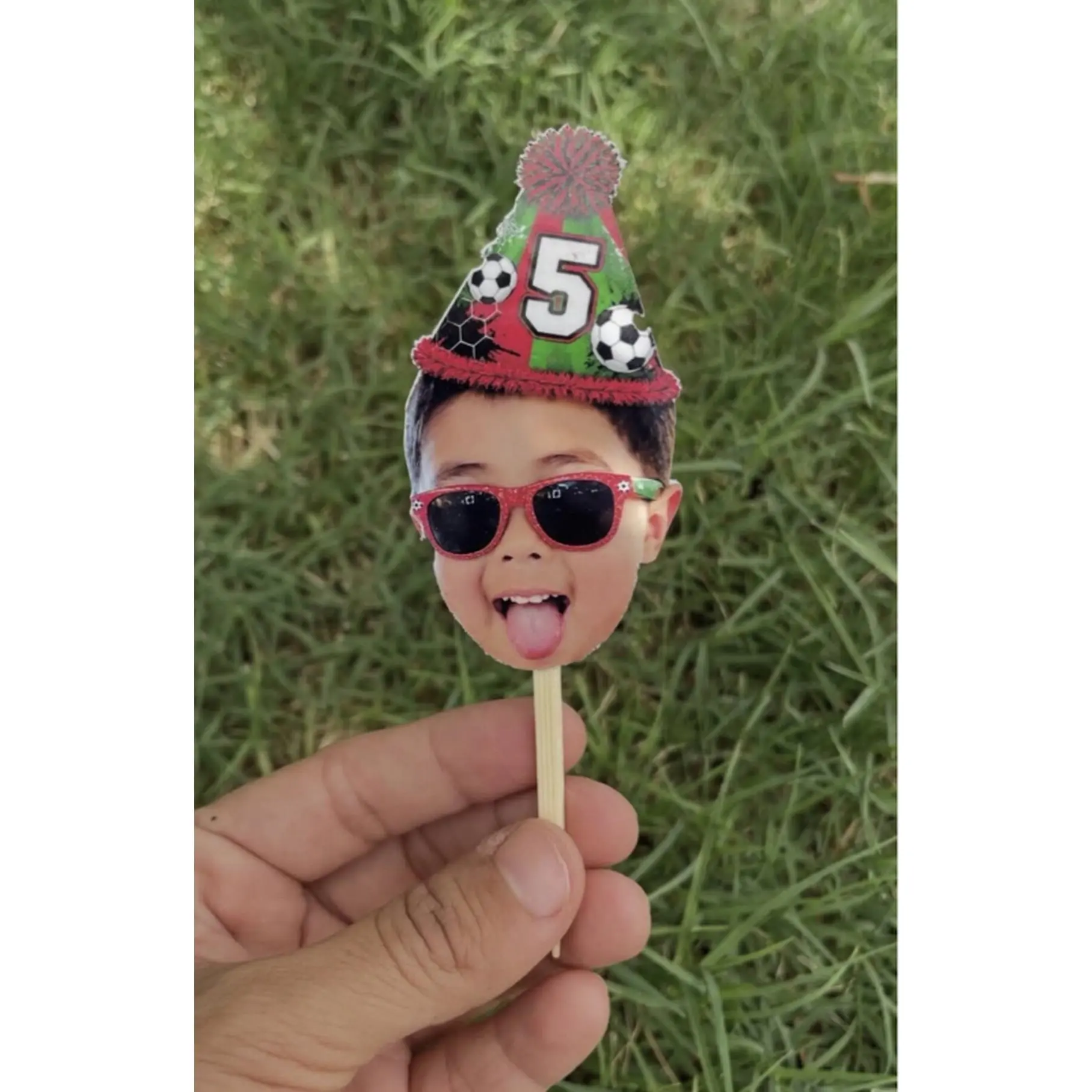 Face Cut Out Cupcake Toppers - Personalized Face on Stick for Cake Decorations - Perfect for Birthday Parties and Celebrations