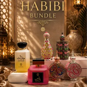 Habibi Bundle | Jathab + Bint Paris + Layl Al Yasmeen +  Areej Al Zohour + Amwaj Al Anbar + Abeer Al-Sharq | Womens Fragrance | 20ML - 100ML | Pure Concentrated Oil - Eau De Parfum |  Bergamot- Pear, Pink Pepper