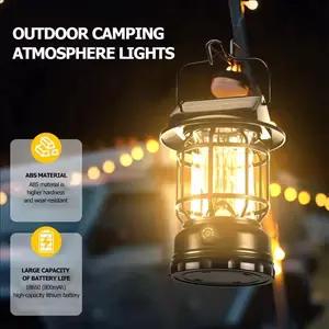 Solar - powered Outdoor Lantern, Portable, Dimmable, USB - rechargeable, for Hiking, Fishing and Emergency Lighting