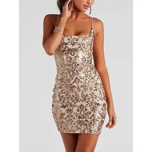 LikeMyChoice Sequined Sling Slim Fit Mini Dress Casual Womenswear prom 2025 dresses Formal Gorgeous LikeMyChoice Sequined Sling Slim Fit Mini Dress Casual Womenswear prom 2025 dresses Formal Gorgeous