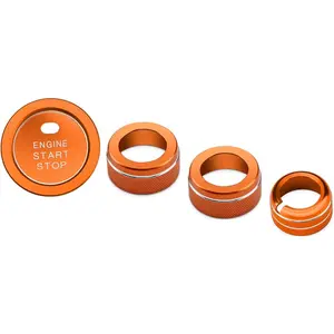 Volume Tune Knob Cover Fit for Subaru Crosstrek Impreza Accessories 2024 2025/2025 Forester/2020-2025 Outback Legacy/ 22-25 WRX/ 24-25 Ascent Rearview Mirrors Knob Ring (5pcs, Orange)