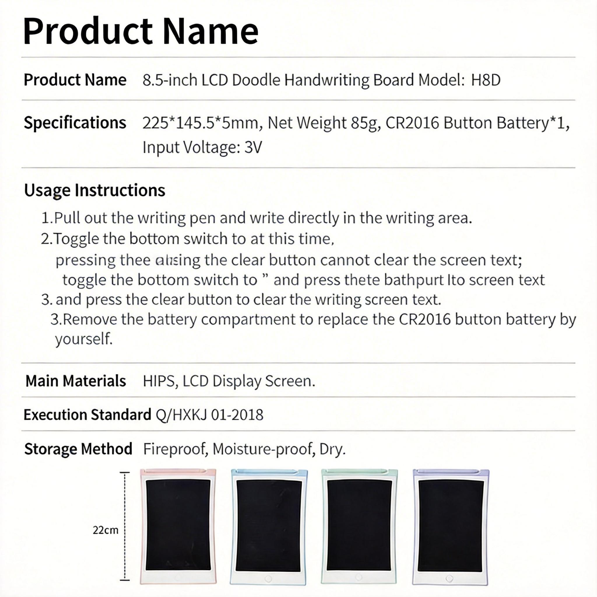 MINISO LCD Drawing Tablet for Kids | Erasable Doodle Board Writing Sketch Pad ,KidsToy ,EducationalToy ,PortableSketchPad