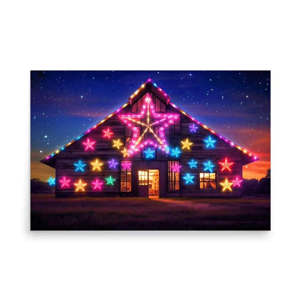 Neon Barn Poster 0011