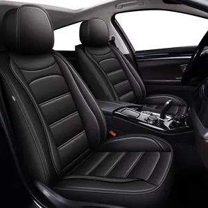 For Honda Accord 2007-2017: Full Set Luxury Leather Automotive Seat Covers, Car Seat Protector(5 Seats, Black)