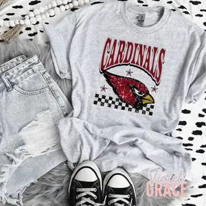 Faux Sequin Cardinals Chiefs Womens Graphic T-Shirt| Cute women’s football style| Football Spirit Wear| Game Day Women’s Fashion| Tailgate Fashion| Comfort Top