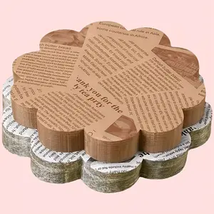97 Sheets Round Lace Greaseproof Paper/Non-Stick Food Mat Sheets with Lace Edges/Suitable for Fried Foods, Valentine' Parties, Holidays, Outdoor & Commercial Use