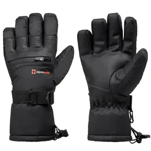 Alpine Swiss Mens Waterproof Snow Ski Gloves Gauntlet Mittens with Zipper Pockets Winter Snowboarding Windproof 3M Thinsulate