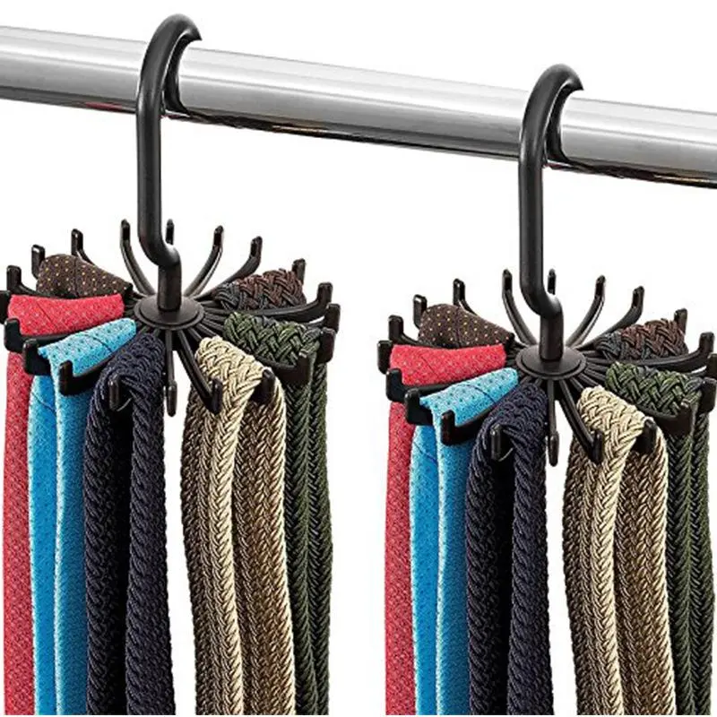 Rotatable 20-claw Tie Hanger, 1 Count Multifunctional Scarf Storage Rack, Home Organizer for Wardrobe Cloakroom, Hanging Clothes Storage 2