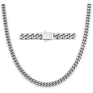 Stainless Steel Mens Cuban Link Chain, Miami Cuban Chain Necklace for Men, 6mm Wide  Hop Mens Necklace, for Father Husband Son men chain