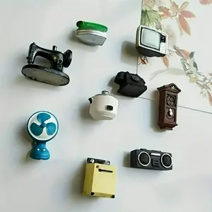 Vintage Mini Figurines Set, 9-Piece Collection, Perfect for Home Décor, Ideal Christmas Gift, No Magnetic Features