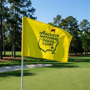 Augusta National Golf Club Flag, Classic Yellow Golf Course Banner, Indoor Outdoor Sports Decor