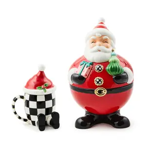 MacKenzie- Childs Granny Kitsch 13" Cookie Jar Lidded Mug Set